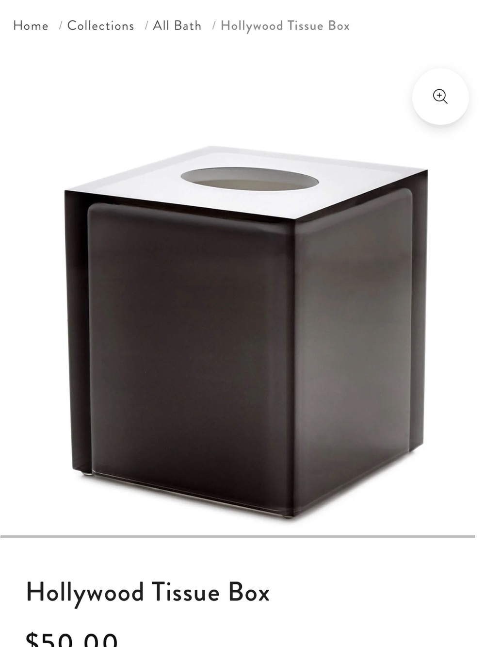 Jonathan Adler Tissue Box smoke color. Very good condition